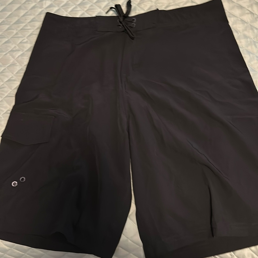 Black board shorts